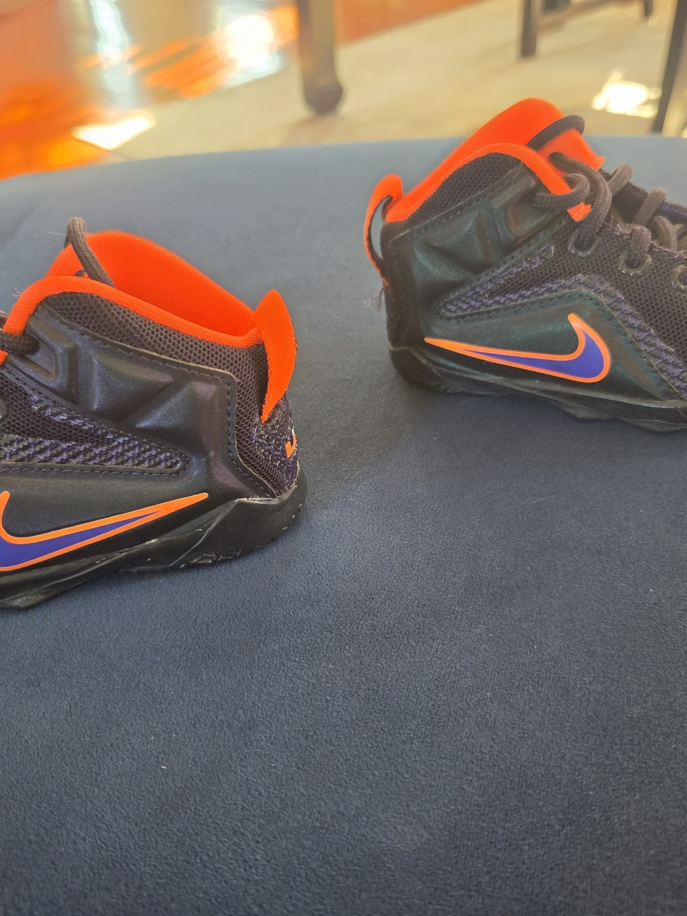 Nike Kids Black and Orange High-Top Sneakers